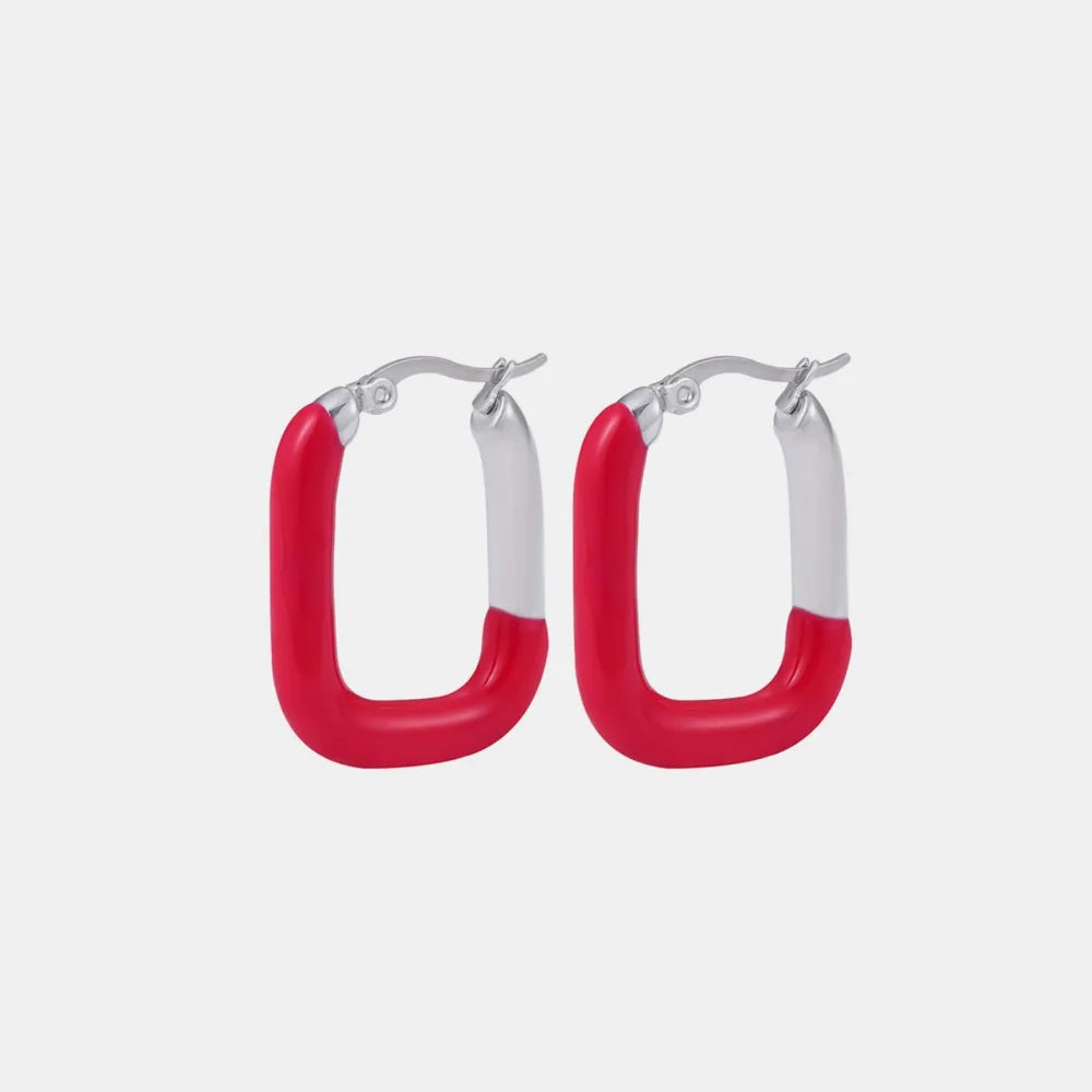 U-shaped drip oil earrings women's fashionable stainless steel gold-plated color preserving ear accessories