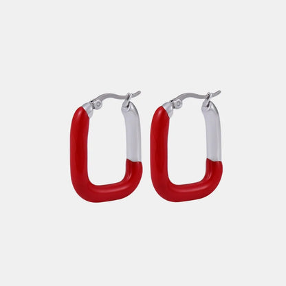 U-shaped drip oil earrings women's fashionable stainless steel gold-plated color preserving ear accessories
