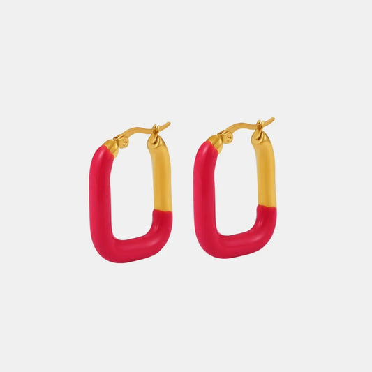 U-shaped drip oil earrings women's fashionable stainless steel gold-plated color preserving ear accessories